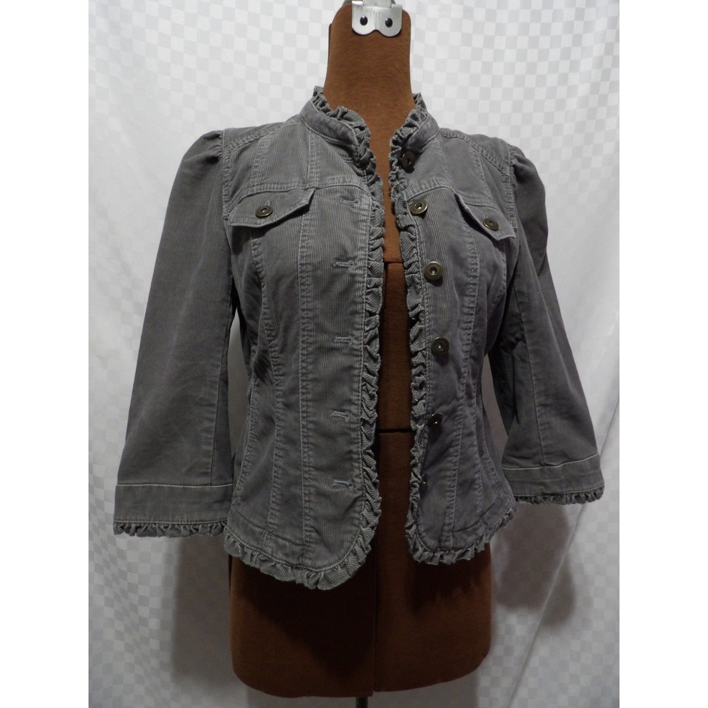 LOFT Ruffly Corduroy 3/4 Sleeve Jacket | 4